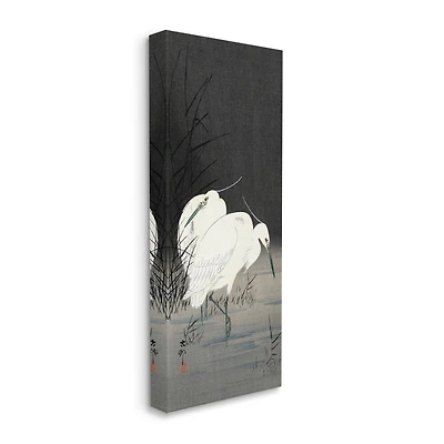 Stupell Industries Traditional Crane by Lake Japanese Inspired Bird Canvas Wall Art