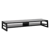 Mind Reader 2-Tier MDF Double Monitor Stand, Dual Screen Riser with Storage Shelf, 33.75 Inch Wide, 88 lb Capacity, Black