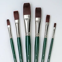 Silver Brush Limited Ruby Satin® 6 Piece Long Flats Brush Set