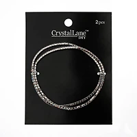 Crystal Lane DIY Silver & AB Crystal Rhinestones Bracelets, 2ct.