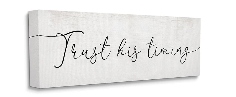 Stupell Industries Trust His Timing Religious Canvas Wall Art