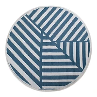 DII® Round Blue Geometric Outdoor Rug, 5ft.