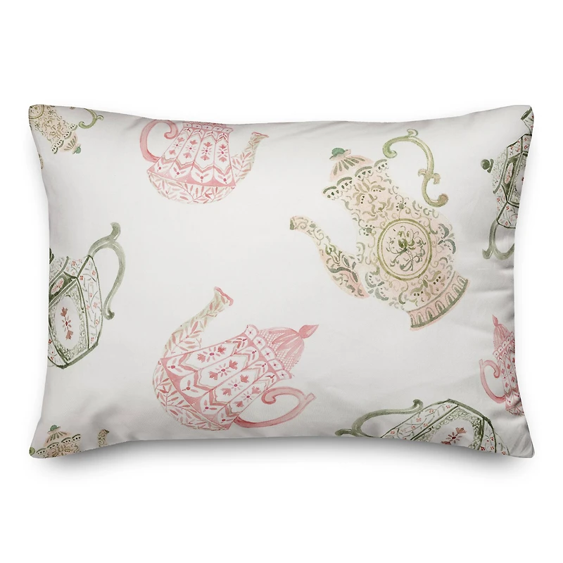 Tea Pot Pattern 14" x 20" Throw Pillow
