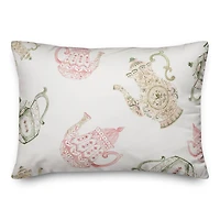 Tea Pot Pattern 14" x 20" Throw Pillow