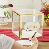 Kate Aspen® Gold Frame Acrylic Collapsible Card Box