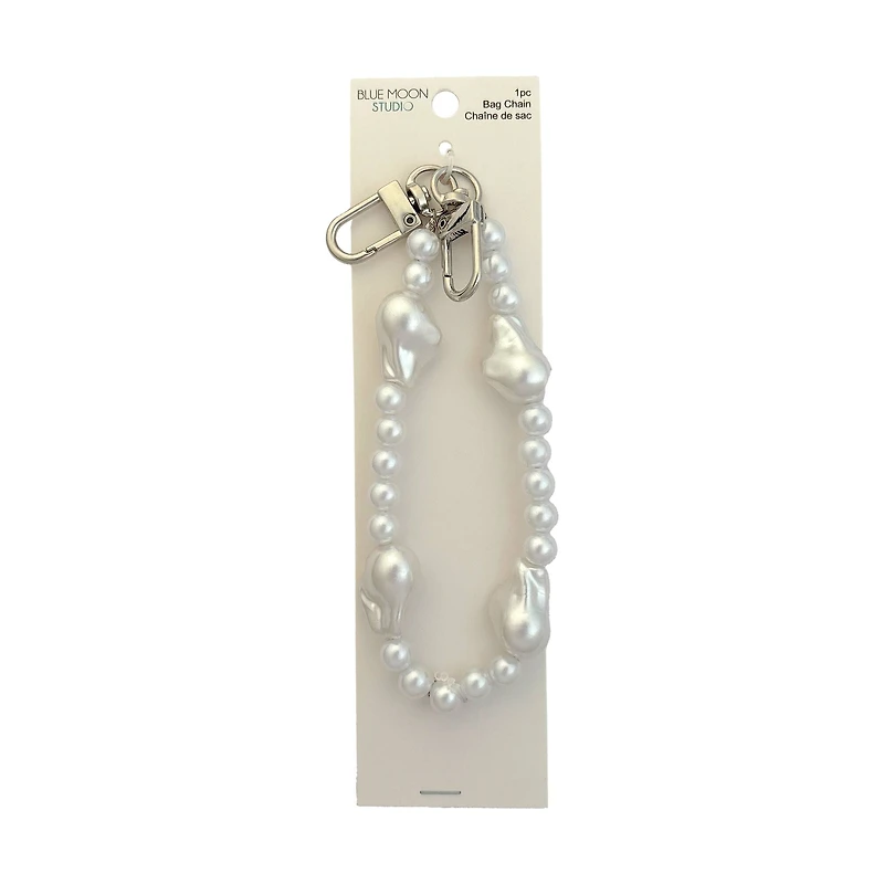 Blue Moon Studio™ White Pearl Chain Bag Charm