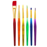 6 ct. Taklon Bristle Paintbrushes by Creatology™