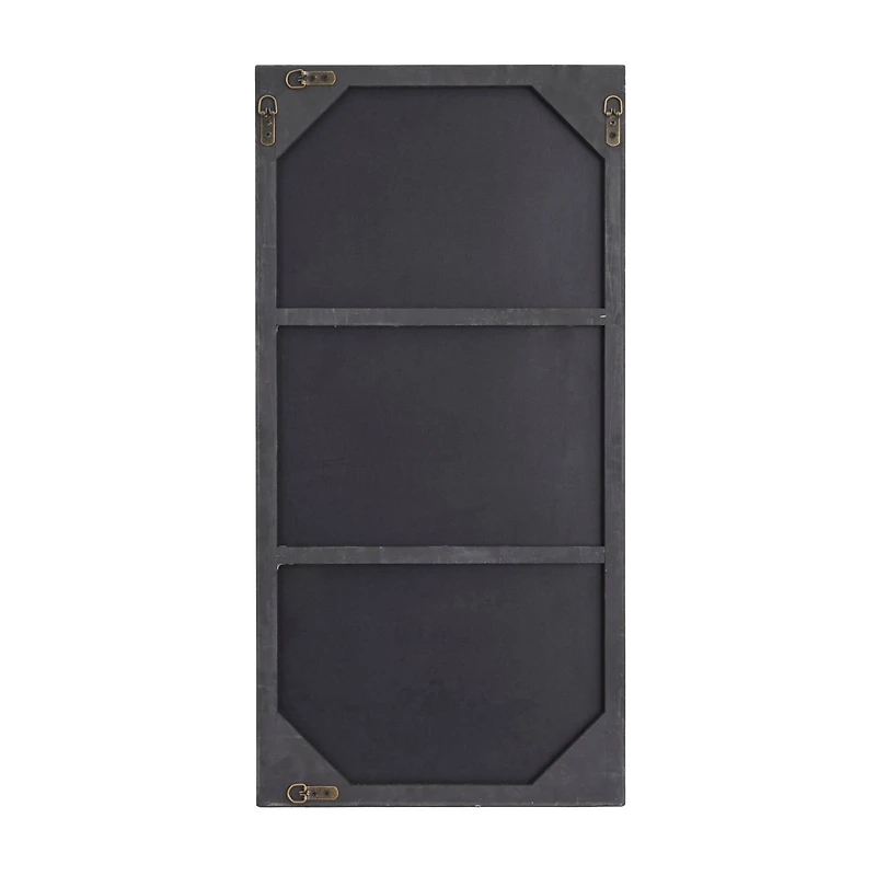 Black Contemporary Wall Mirror, 18" x 1" x 36"