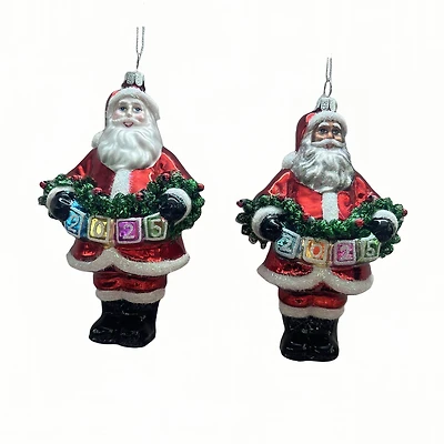 Assorted 5.25" Santa 2025 Glass Ornament, 1pc. by Ashland®