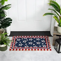 Blue & Red Patriotic Stars & Stripes Border Doormat