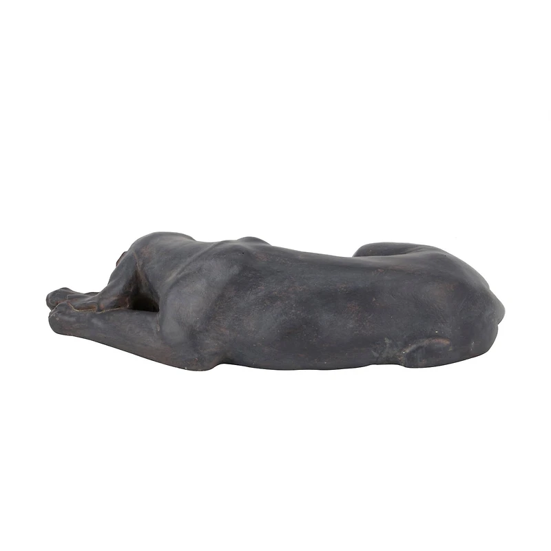 Black Modern farmhouse Dog Garden Sculpture, 23" x 13" x 6"