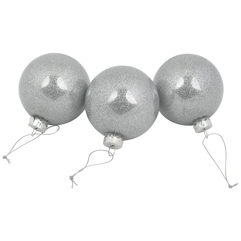 12ct. 3-Finish Champagne & Silver Glass Ornaments