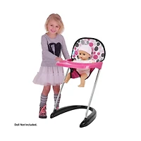 Hauck Pink Dot Doll High Chair With Front Tray & Safety Harness