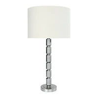Hello Honey® 28.7" Faceted Aged Pewter Metal Column Table Lamp