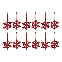 7.75" Red Fir Wood Snowflake Ornament Set
