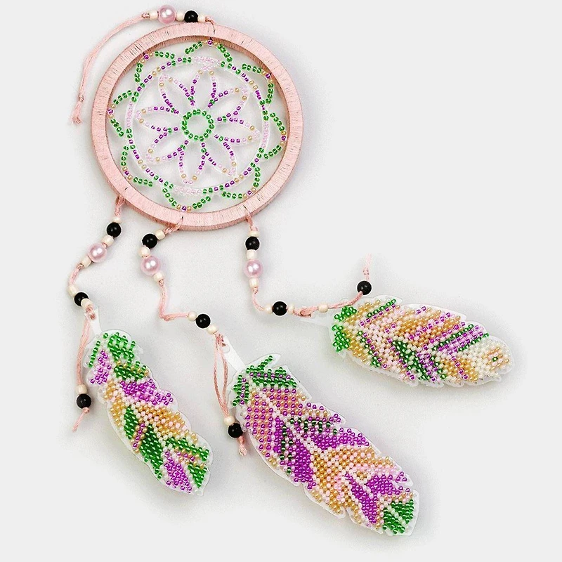 Wonderland Crafts Pink Dream Catcher Bead Embroidery on Plastic Kit