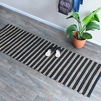 Hello Honey® Black and Natural Jute Cotton Area Rug