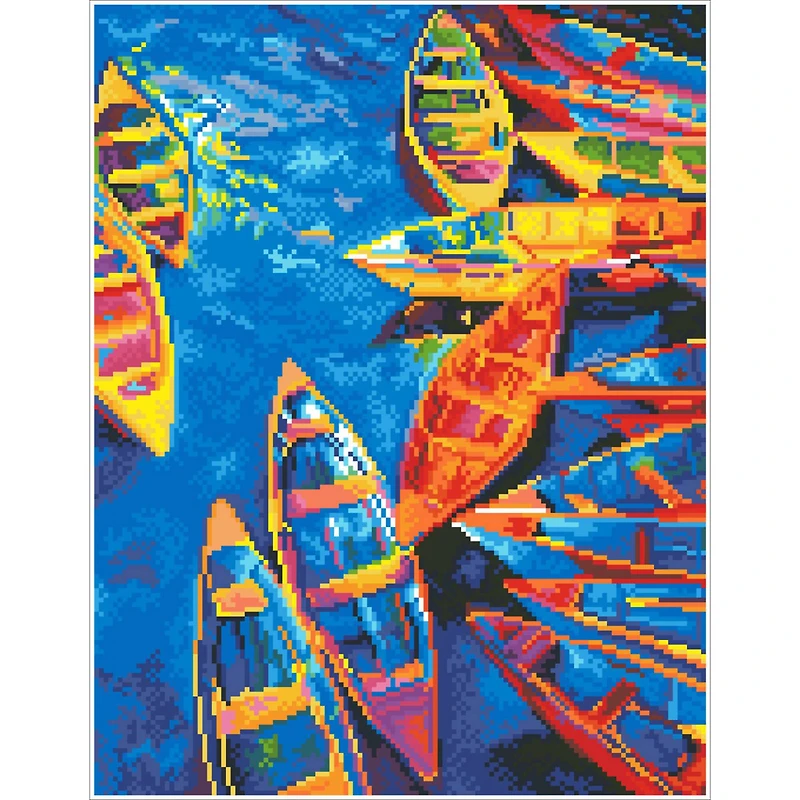 Diamond Dotz® Intermediate Blue Bay Pre-Framed Diamond Painting Kit