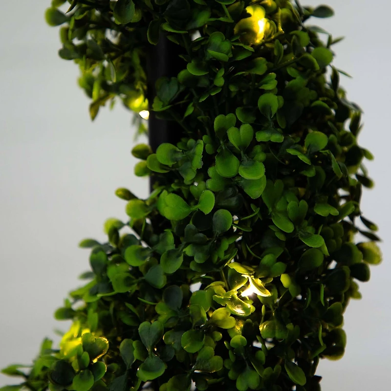 4ft. LED UV Resistant Boxwood Spiral Topiary Tree in Decorative Planter