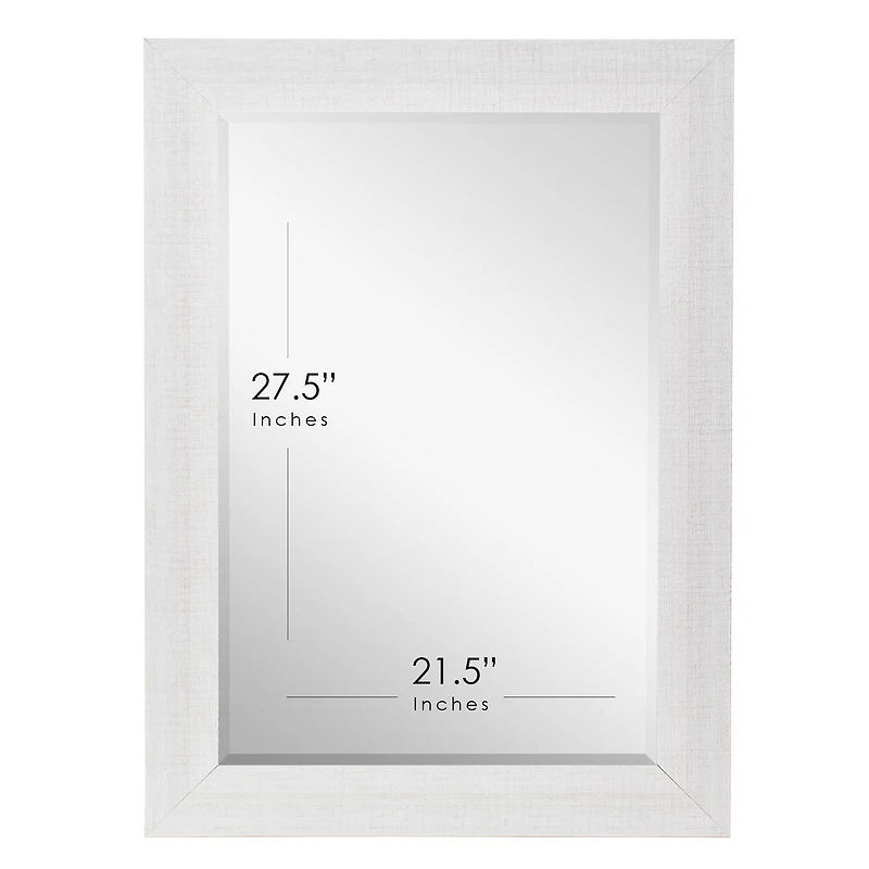 Head West Whitewashed Wood Plank Beveled Glass Bathroom Vanity Mirror