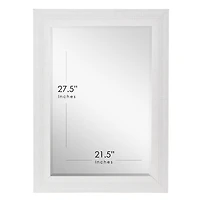 Head West Whitewashed Wood Plank Beveled Glass Bathroom Vanity Mirror