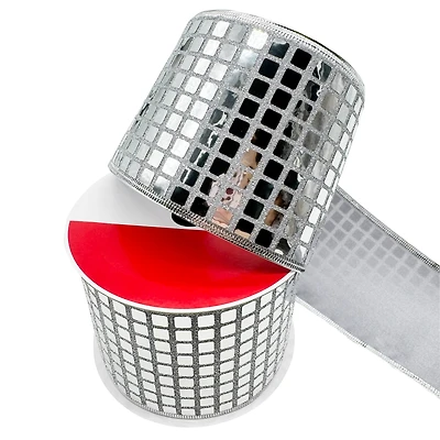 3.5" x 15ft. Silver Disco Wired Ribbon by Celebrate It®