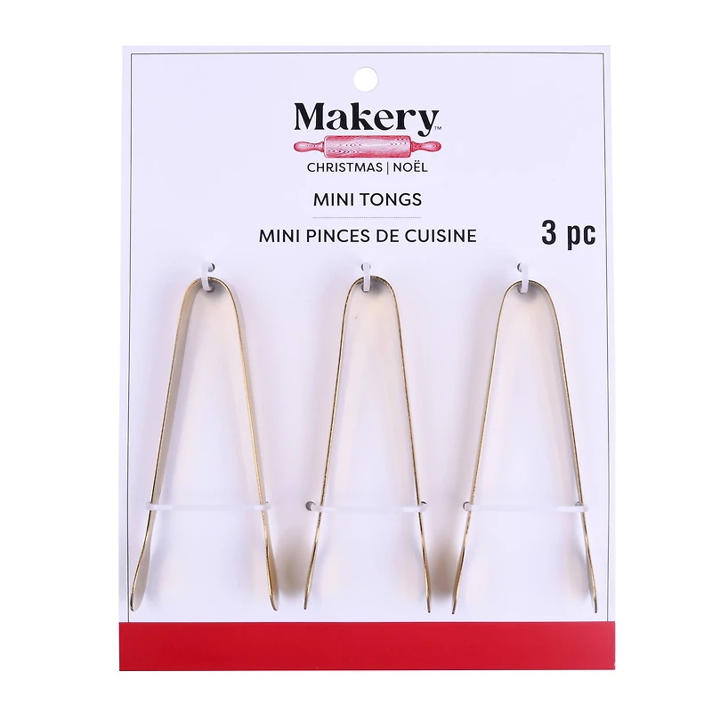 Mini Gold Tongs, 3ct. by Makery™