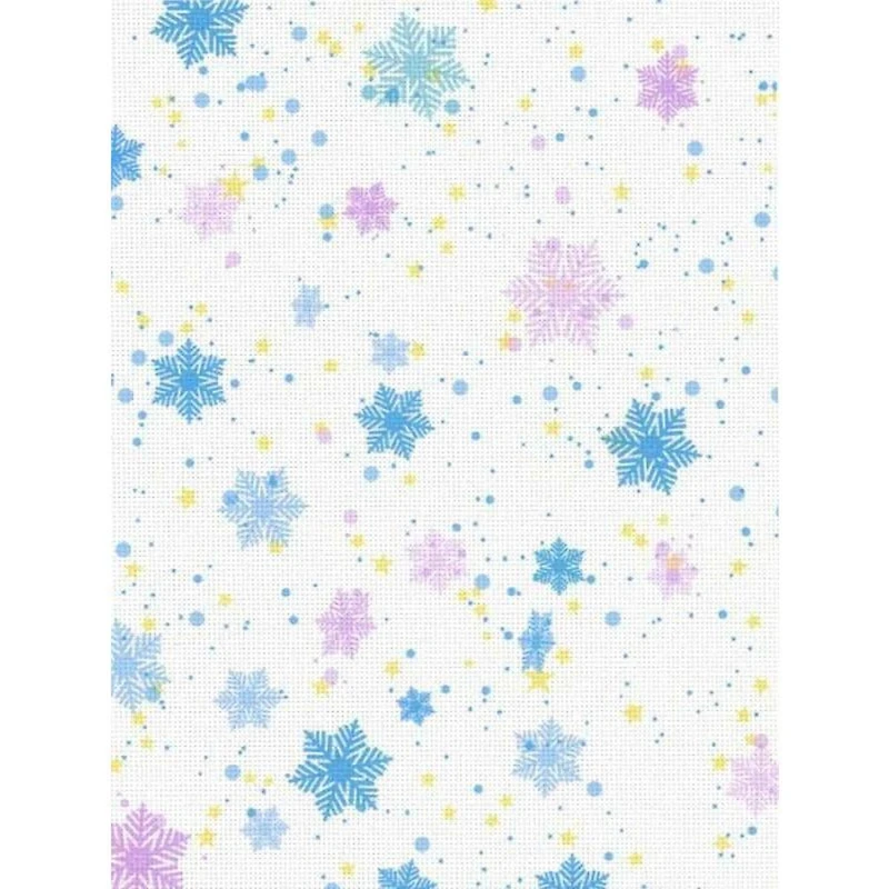 Designer Printed Snowflake 18 Count Aida Canvas 