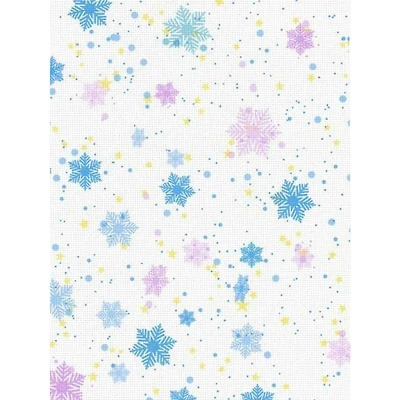 Designer Printed Snowflake 18 Count Aida Canvas 