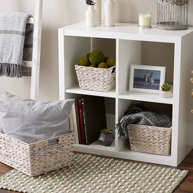 DII® White Wash Hyacinth Basket Set