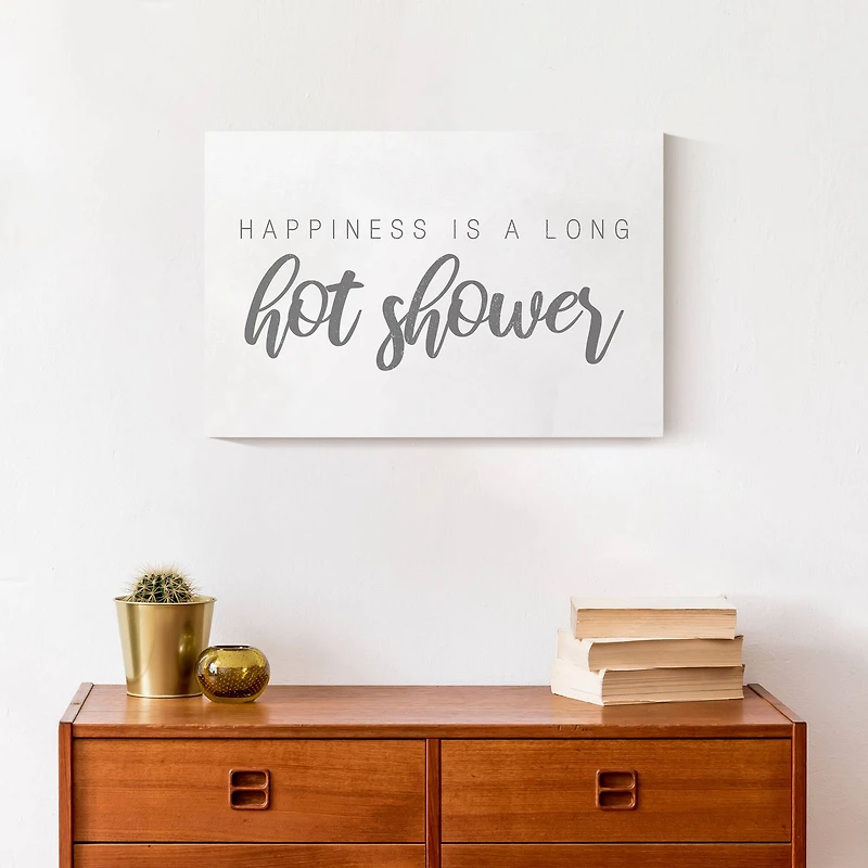 Long Hot Shower 18" x 12" Canvas Wall Art