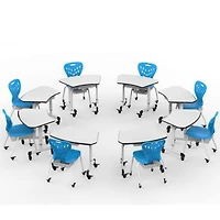 Luxor Adjustable Trapezoid Student Desk with Drawer