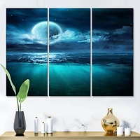 Designart - Romantic Moon Over Deep Blue Sea II
