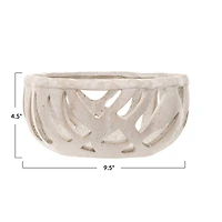 Hello Honey® 9.5" Cream Speckled Reactive Glaze Stoneware Bread Basket