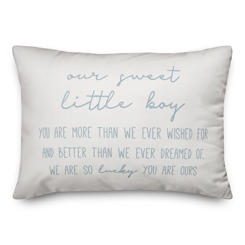 Our Sweet Little Boy 14" x 20" Throw Pillow