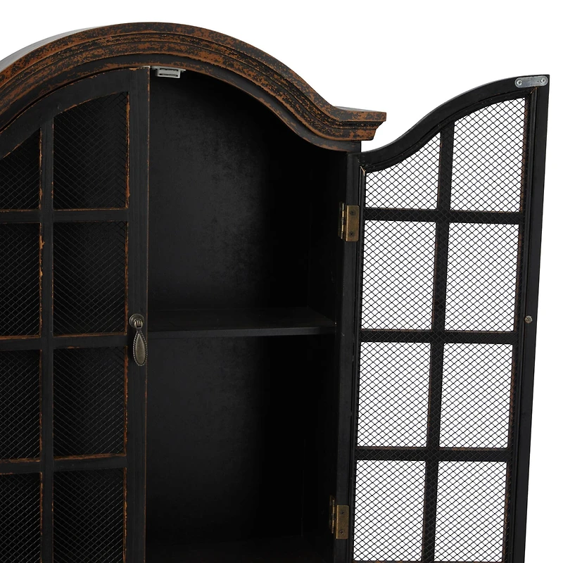 Black Traditional Wall Shelf, 22" x 8" x 28"