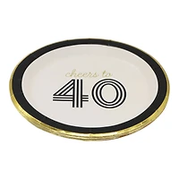 24 Packs: 8 ct. (192 total) 7" Cheers to 40 Snack Plates by Celebrate It™