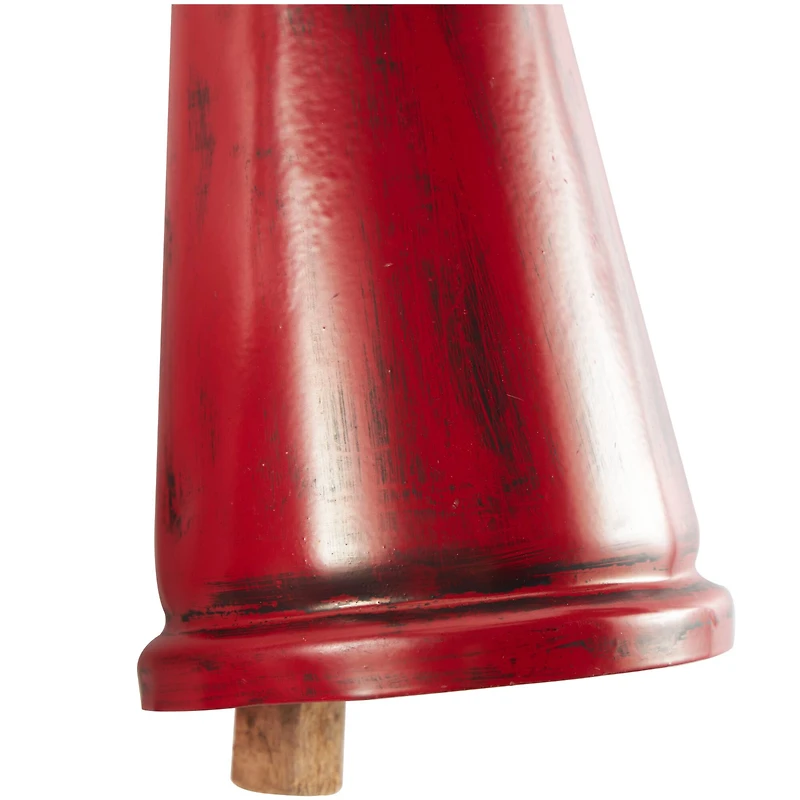 Red Metal Tibetan Inspired Decorative Cow Bells with Jute Hanging Rope Set