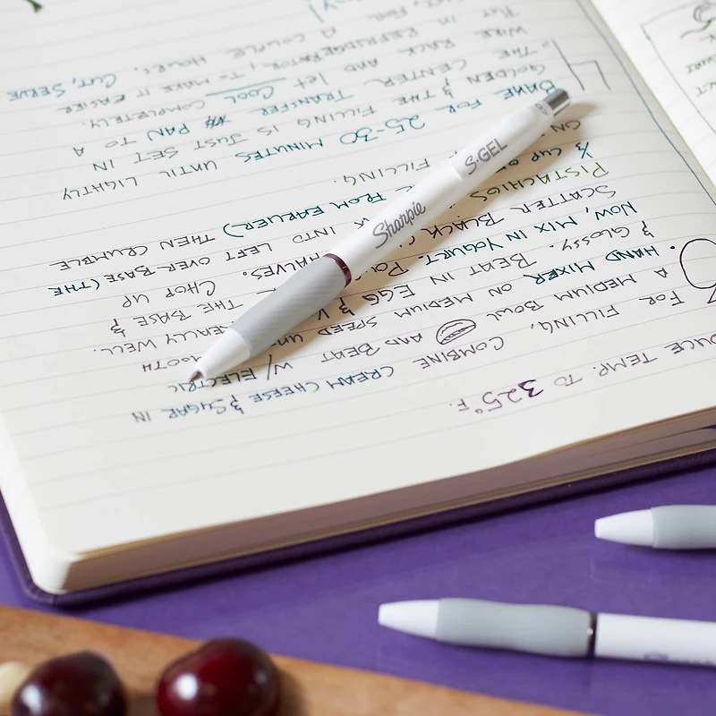 Sharpie® S-Gel™ 0.7mm Medium Point Bold Jewel Pens with White Fashion Barrel, 4ct.