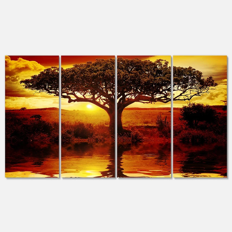 Designart - Lonely Tree in African Sunset