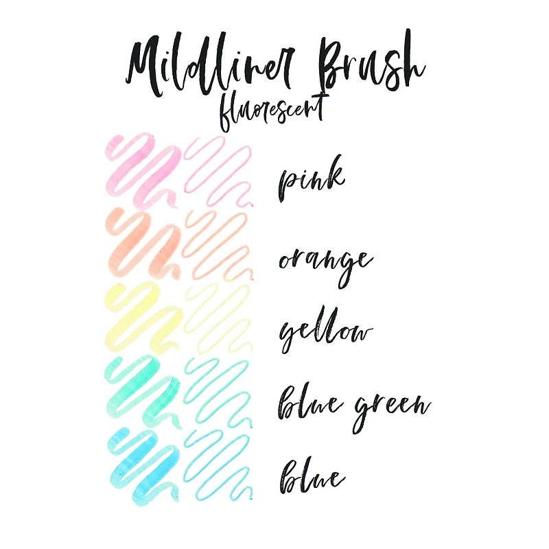 Zebra Mildliner™ Brush Pen & Marker Set, Fluorescent