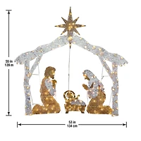 4.5ft. Crystal Splendor Nativity Set with 150 Mini Clear Lights