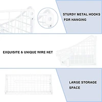 NEX™ 16" White Wall Mounted Wire Basket Shelf & Paper Roll Holder