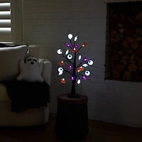 2ft. Pre-Lit Artificial Halloween Eyeballs, Ghosts, Bats & Pumpkins 24 LED Lighted Ornament Tree
