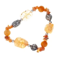 John Bead Crystal Orange-Dyed Citrine Natural Stone Bracelet