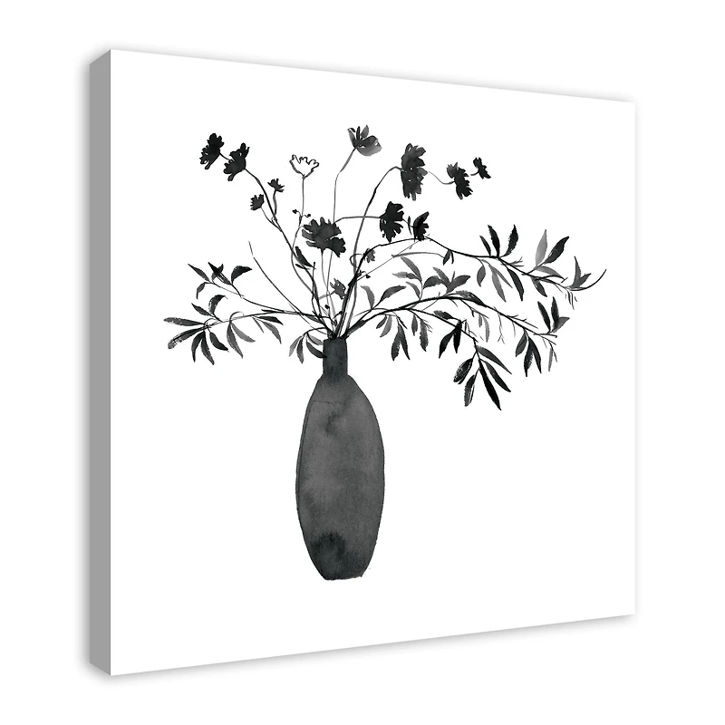 Monochromatic Floral II 30" x 30" Canvas Wall Art