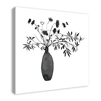 Monochromatic Floral II 30" x 30" Canvas Wall Art
