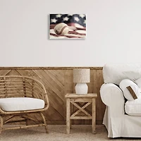 Stupell Industries Baseball & American Flag Wall Plaque Art