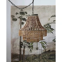 Hello Honey® 23.5" Metal, Rattan and Wood Bead Chandelier