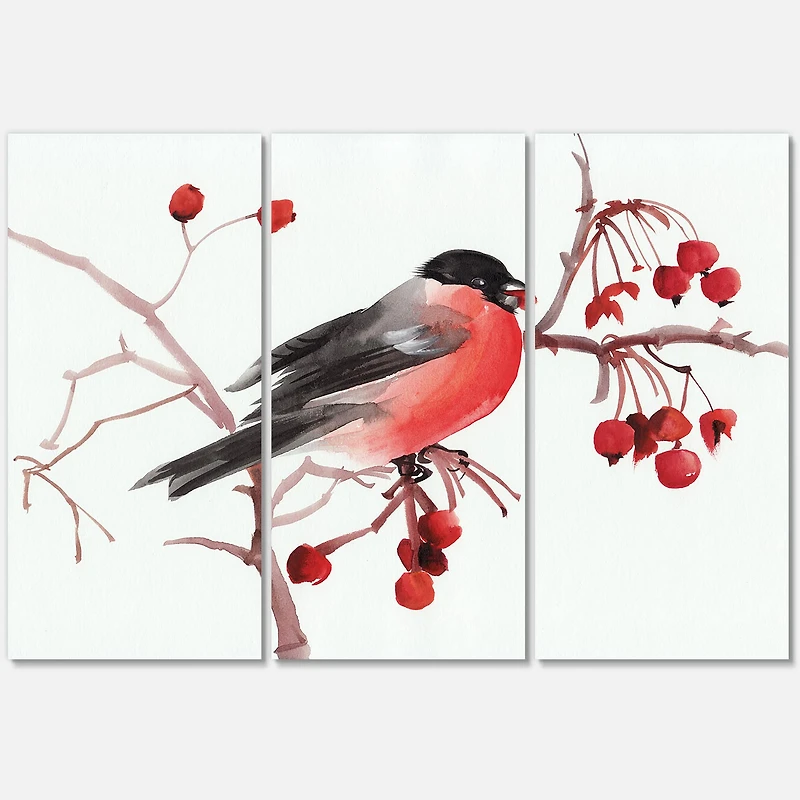 Designart - Bullfinch Bird On A Branch